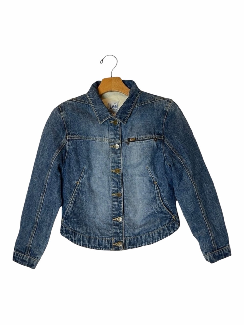 Lee Outerwear Blue Denim Quilted‎ Lined Jean Jacket Size M